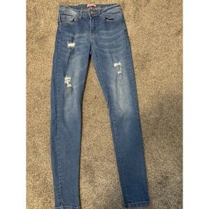 April Girl Distressed/Ripped Blue Jeans‎